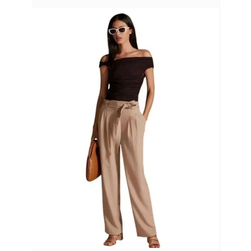 Anthropologie maeve Straight Leg Trousers in Beige Honey Size 2